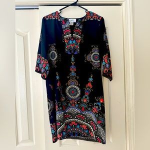 Nicole Miller sheath dress, silk shell, spandex lining, never worn, size M